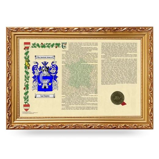 La Fayez Armorial Landscape Framed - Gold